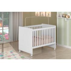 Berço padrão americano com Suporte Mosquiteiro CAT em MDF com Rodízios