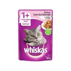Ração Úmida para Gato Adulto Sachê Whiskas - Salmão ao Molho 85g