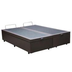 Base Box Baú Queen Bipartido Sintético Marrom - SP Móveis