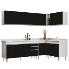Armário de Cozinha Modulado de Canto 6 Peças CP32 Balcão com Tampo Bra