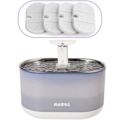 Bebedouro Pet Fonte Silenciosa Cães Gatos MADOG + 4 Filtros