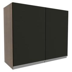 Armário Aéreo Madesa Glamy 80 cm 2 Portas - Rustic/Preto