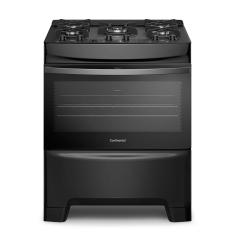 Fogão 5 Bocas Continental Preto Mesa de Vidro, Forno Eco Turbo e Tripla Chama (FC5GB) Bivolt