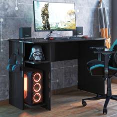 Mesa Gamer Com Suporte De Fone Zalie Preto