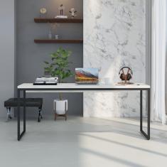 Escrivaninha Diretor Estilo Industrial 180cm Dynamica Yescasa Snow -preto