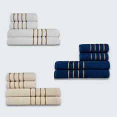 Jogo De Toalhas 12 Pe?as Cole??o Montreal 100% Algod?o Br+az+bg