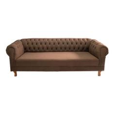 Sofá Chesterfield Duque 3 lugares 1,80 - Suede Marrom / sala de estar,