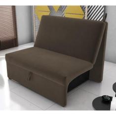 Sofá Cama para Descanso Alice Suede Cappuccino - CASA H