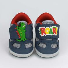 Tênis Bebê Masculino Kidy Colors Dinossauro Azul e Vermelho