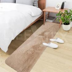 Tapete Trilho Passadeira Bege Felpuda 2,00 x 0,60 Mt Antiderrapante