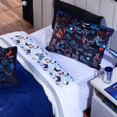 Jogo De Cama Game Win Branco Solteiro 3 Pçs Micr 180Fios