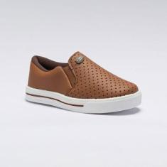 Tênis Slip On Infantil Menino Texturizado Caramelo-Masculino