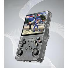 R36S Console Portátil - Tela IPS de 3,5 Polegadas, 64G, Videogame Portátil com Sistema Linux, Preto