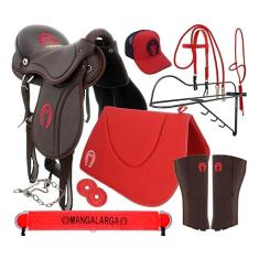 Sela Mangalarga Marchador Soft Marrom Kit Vermelho