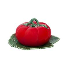 Manteigueira 20cm Tomate em Cerâmica Bordallo Pinheiro