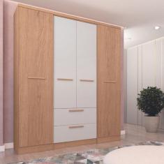 Guarda Roupas Solteiro 4 Portas 2 Gavetas Aspen Móveis Castro