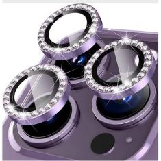 Kit 3 Película Lente Câmera Strass Brilho Compatível Com iphone 13 pro