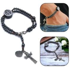 Pulseira Terço De Pulso Hematita Medalha De São Bento - FORNECEDOR 2