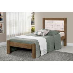 Cama LAI Solteiro Com Cabeceira Trabalhada 100% MDF Com EStrado em Mad
