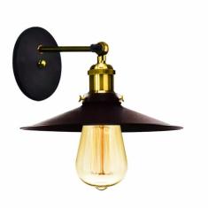 Arandela Industrial Vintage Nordic Loft Preto com Dourado - MARRYLUZ