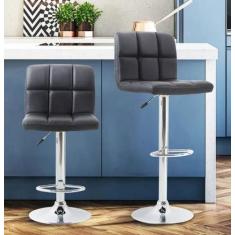 Kit 02 Banquetas Cozinha Americana Gomos Giratória Alta Preta - Univer