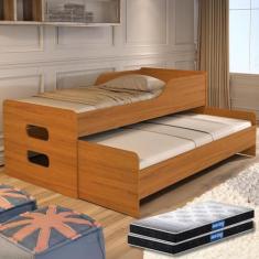 Bicama Solteiro Cama com Auxiliar Completa com 2 colchões Probel - Gra