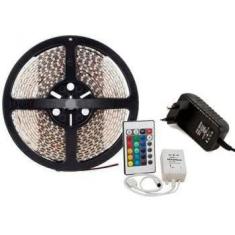 Fita Led Rgb 3528 - 5m Super Led + Controladora + Cont Remoto + Fonte 