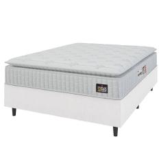 Cama Box Casal Queen Colchão Espuma D33 Pillow Top Van Gogh 158x198x67cm Branco Hellen