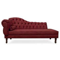 Divã Recamier Namoradeira Larissa 185cm com Capitonê - Direita Suede -