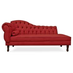 Recamier Divã Cancun 185cm com Capitonê - Direita Suede - Passoni Deco