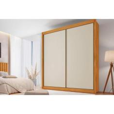 Guarda Roupa Casal 2 Portas de Correr e 4 Gavetas Zurique Amêndoa/Off 