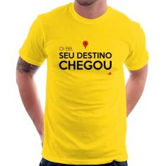 Camiseta Seu destino chegou - Foca na Moda, Amarelo, G
