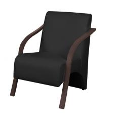 Poltrona Decorativa 1 Lugar Vênus Braço Madeira D Salla Tecido Sintético Corino