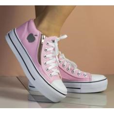 Tenis Plataforma Via Star Shoes ref. 1000 Rosa, Rosa, 35