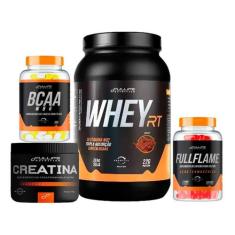 Whey Concentrado Rt 907g + Creatina Pura Micronizada 150g + Cafeina 21
