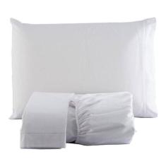 Lençol Com Elastico Solteito Mais Fronha Percal Branco