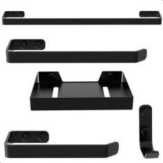 Kit Acessórios Para Banheiro Preto Fosco 5 Peças - MetalCromo