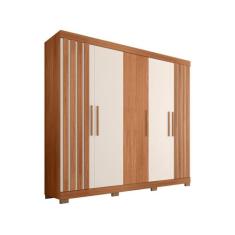 Guarda Roupa Casal Sophia 5 Portas 2 Gavetas Freijo/Off White - Caemmu