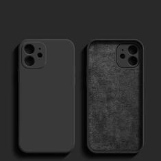 Capa de telefone de silicone líquido preta para iPhone 13 12 11 14 Pro XS Max XR X 8 7 6S 6 Plus SE 2020 Capa traseira macia para proteção de câmera, preta, para iphone 13 Pro