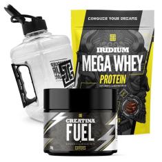 Kit Mega Whey Protein + Creatina Fuel 150g + Galão 1,5L - Iridium Labs-Unissex
