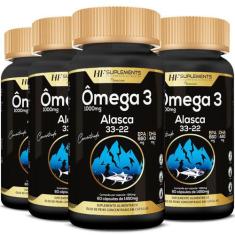 4X Omega 3 Alasca Concentrado 33-22 660 Epa 440 Dha 60Caps - Hf Suplem