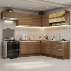 Armário de Cozinha Completa de Canto 469cm Rustic Glamy Madesa 01