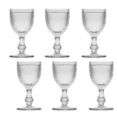 Conjunto 6 Taças Bico De Jaca De Vidro Transparente 255 Ml - Rojemac 6740