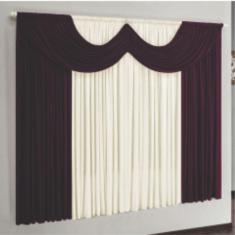 Cortina montreal 3 mts em malha janela sala quarto vinho