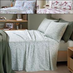 Jogo de Cama Queen 4 peças Lençol com Elástico 100% Algodão Percal 130 Fios 158x198x35cm - Dohler