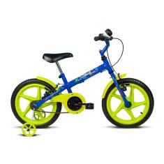 Bicicleta Infantil Aro 16 Rock Azul Com Rodinhas De Treinamento Verden
