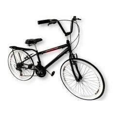 Bicicleta aro 26 mtb com bagageiro 18 marchas tpo montadinha