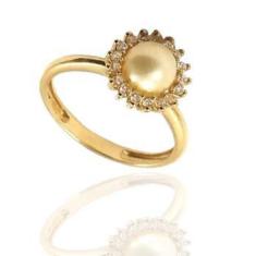 Anel de ouro 18k princesa pérola - Elegancy Joias, 18