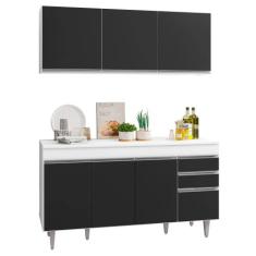 Armário Aéreo Argélia e Balcão Gabinete de Pia com Tampo Marrocos 150c