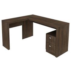 Mesa Para Escritorio De Canto ME4129 Rustico Tecno Mobili, Rustico